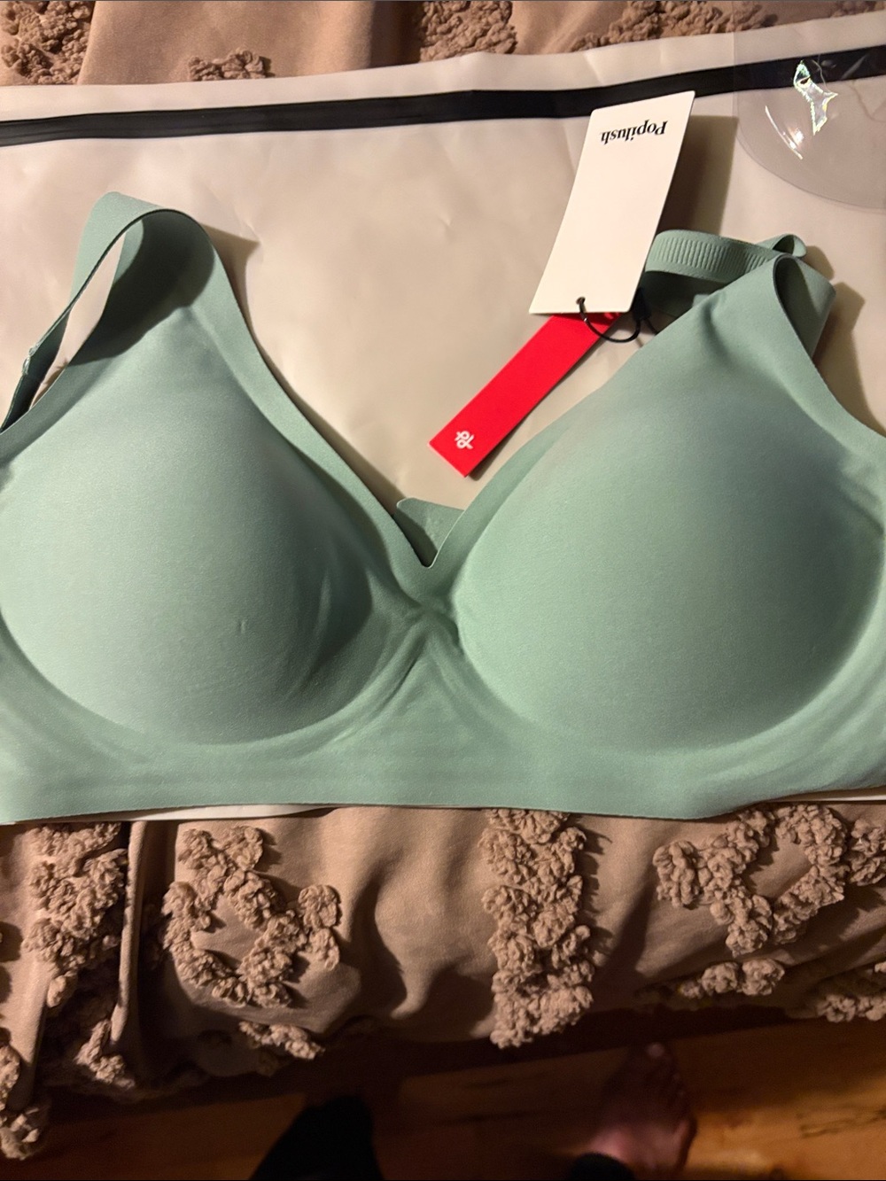 Populist Mint Green Seamless Molded-Cup Bra new with tags Large
